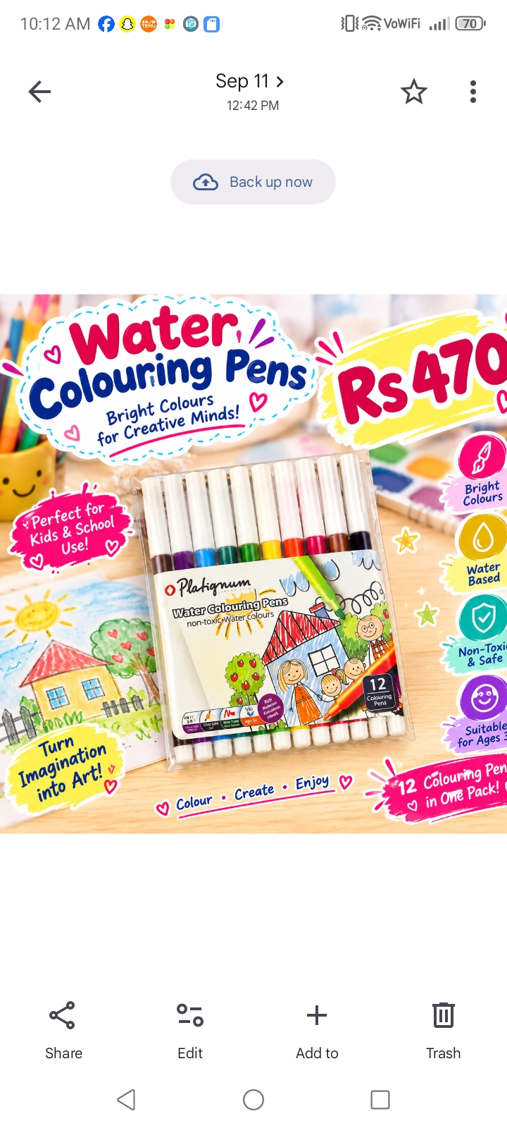 Water colouring pens