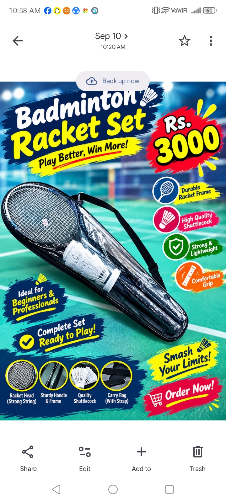 Badminton  racket set